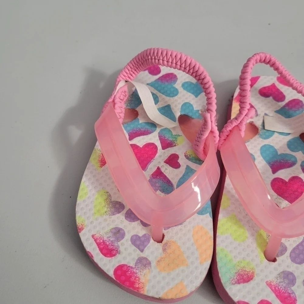 Children's Place Baby Heart Print Sandals Flip Flops